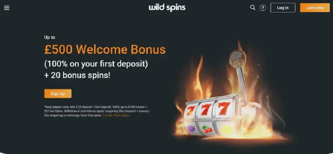 Wild Spins casino bonuses